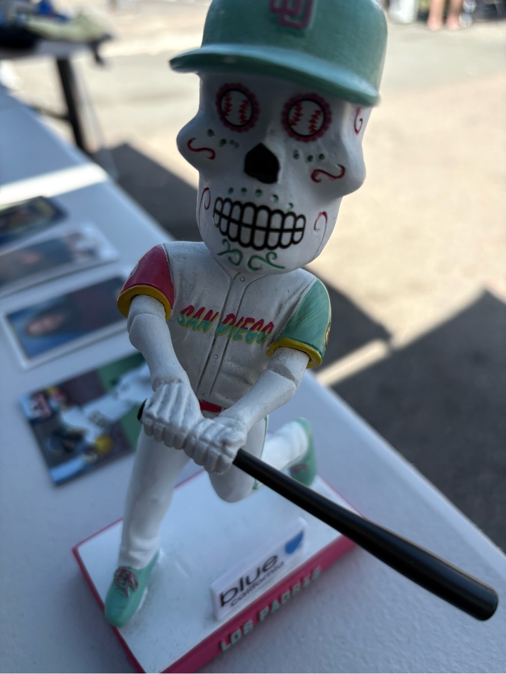 San Diego Padres Baseball Sugar Skull Batter Figurine - Mint & Pink - Picture 2 of 4